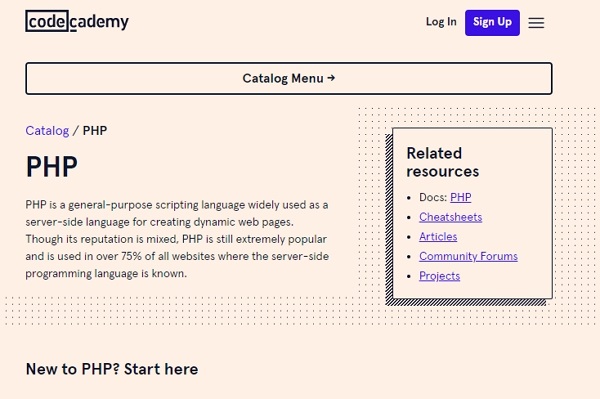 code academy para aprender el lenguaje php desde cero