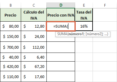 Cómo calcular el IVA en Excel de forma automática paso 6