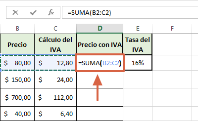 Cómo calcular el IVA en Excel de forma automática paso 7