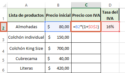 Cómo calcular el precio con IVA en Excel directamente paso 4