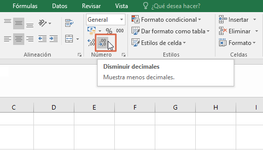 Como redondear numeros con decimales en Excel de forma manual