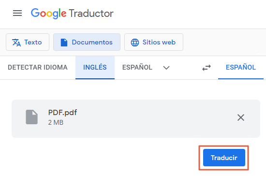 Como traducir archivos PDF con el Traductor de Google