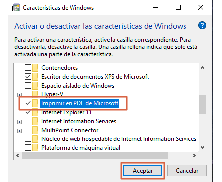 Como instalar o agregar una impresora PDF en Windows 10. Paso 3