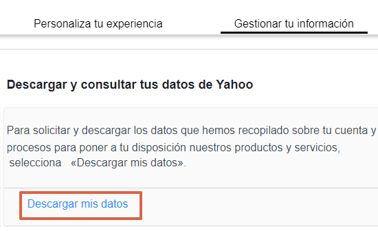 Realiza un respaldo a tu cuenta de Yahoo. Paso 3