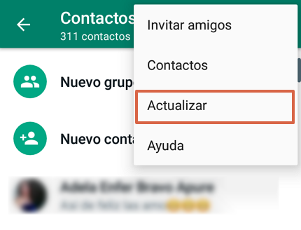 Cómo eliminar un contacto de WhatsApp desde un Android paso 9