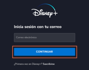 Iniciar sesion en Disney Plus desde la PC - Paso 3
