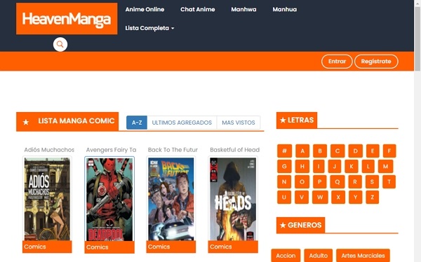 Las mejores paginas para leer manga online gratis HeavenManga