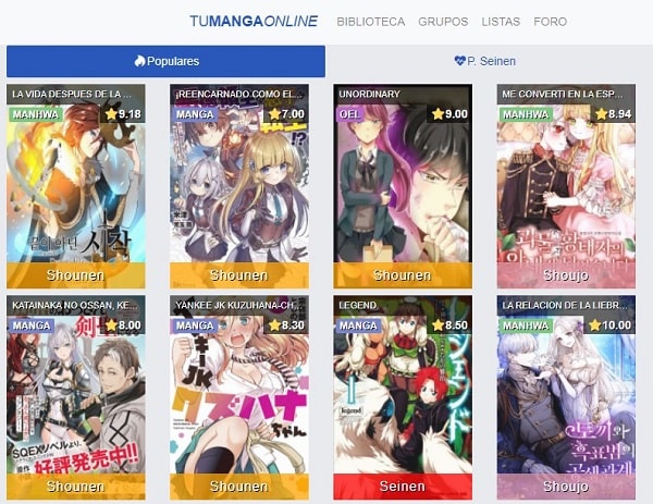 Las mejores paginas para leer manga online gratis TUMANGAONLINE