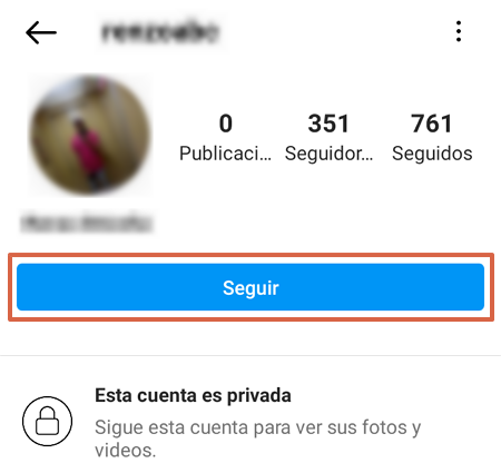 Seguir una cuenta privada de Instagram