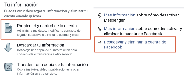 Desactivar Facebook Messenger con el perfil activo. Paso 3 y 5