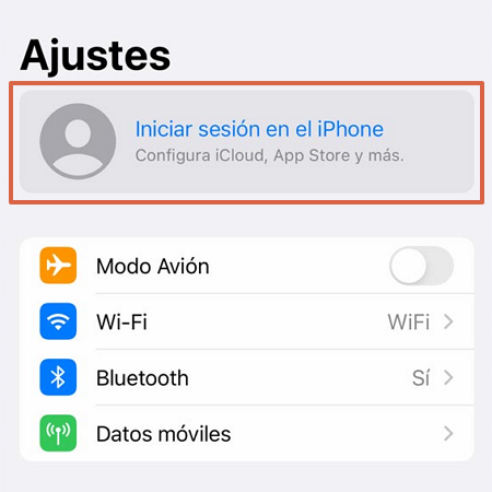 Iniciar sesion en iCloud desde iOS - Paso 2
