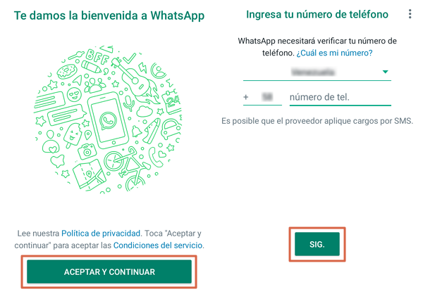Instala y accede a la aplicacion de WhatsApp Messenger