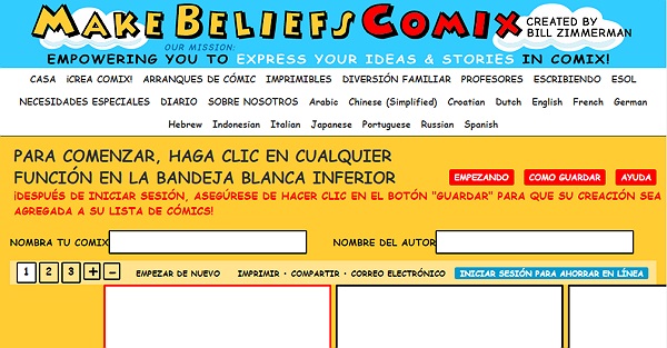 Las mejores herramientas para crear comics e historietas online. Make Belief Comix
