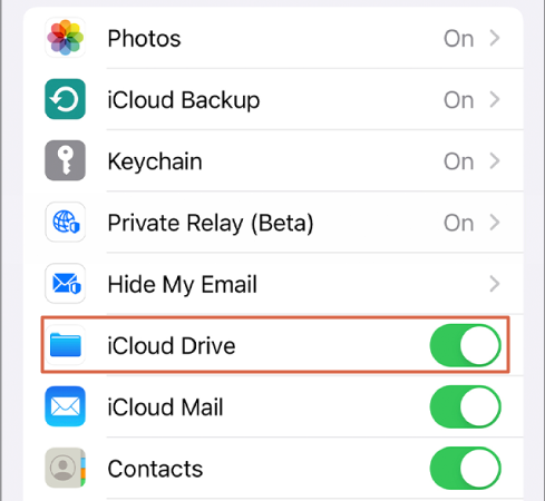 Activar sincronizacion iCloud Drive en iPhone - Paso 2