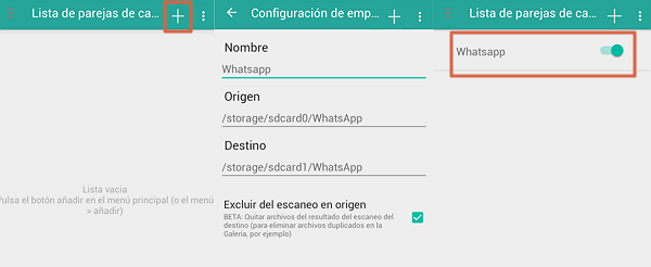 Cambiar el almacenamiento predeterminado de WhatsApp con FolderMount