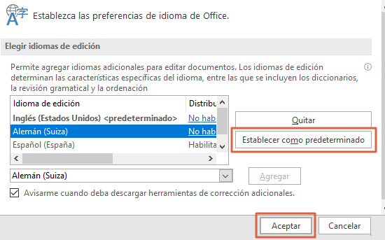 Como cambiar el idioma de tu correo Hotmail (Outlook) desde la version de escritorio. Paso 5