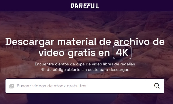 Descargar videos gratis sin derechos de autor en Dareful