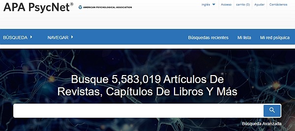 Las mejores paginas para buscar articulos cientificos o academicos. APA PsycNet