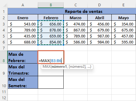 Como usar la funcion MAX en Excel con un rango paso 2