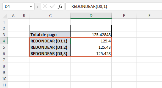 Como usar la funcion REDONDEAR en Excel utilizando con numeros positivos