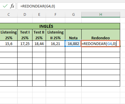 Como usar la funcion REDONDEAR en Excel utilizando el cero paso 4
