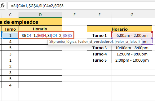 Como usar la funcion SI ANIDADA en Excel con coordenadas de celdas paso 5