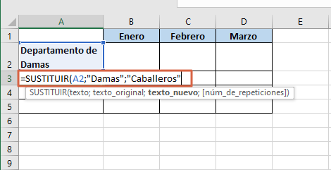 Como usar la funcion SUSTITUIR en Excel paso 4