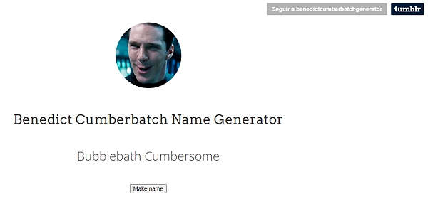 25 paginas web para perder el tiempo divirtiendote. Benedict Cumberbatch Name Generator