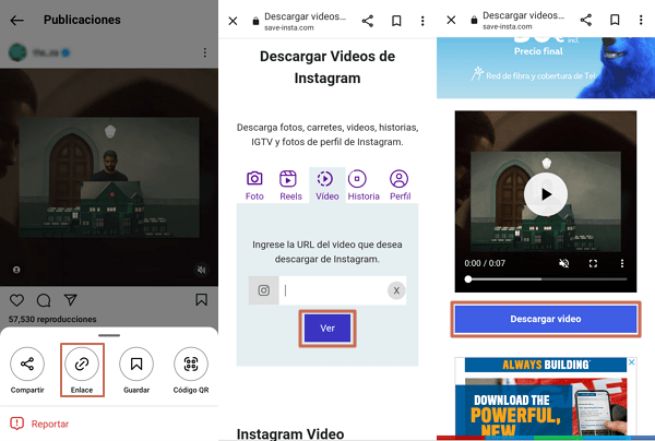 Como descargar videos de Instagram en Android o iOS - Como bajar videos de Instagram en Android - Paso 4