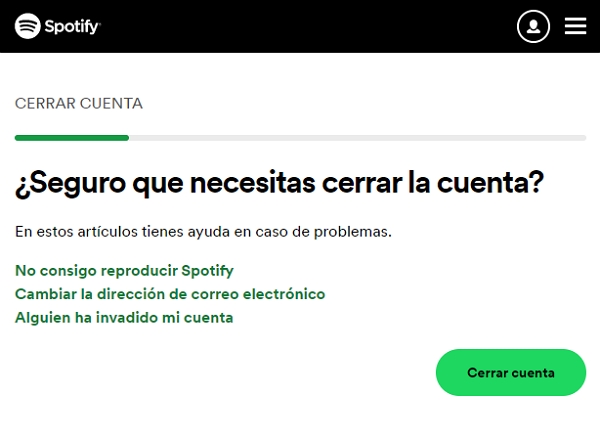 como eliminar una cuenta de Spotify definitivamente