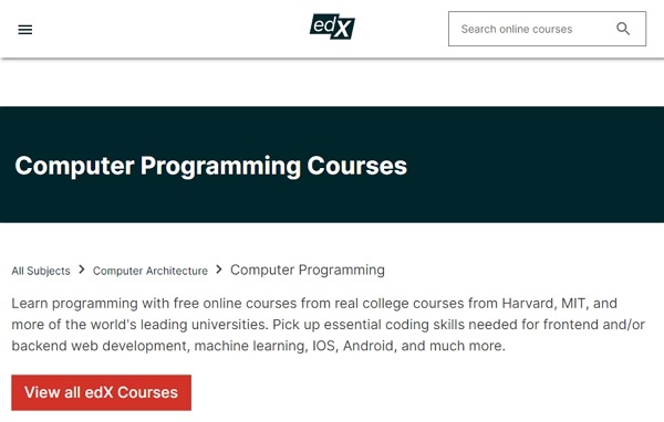 edx sitio para aprender a programar desde cero