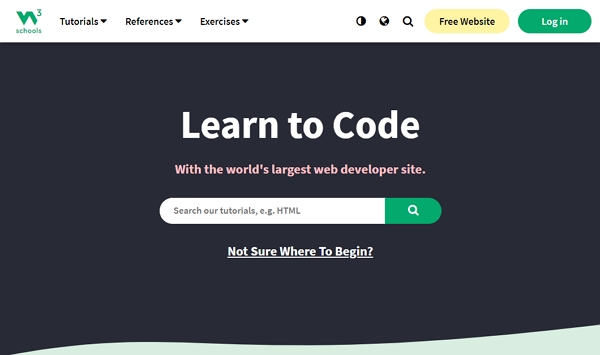 w3schools sitio para aprender a programar desde cero