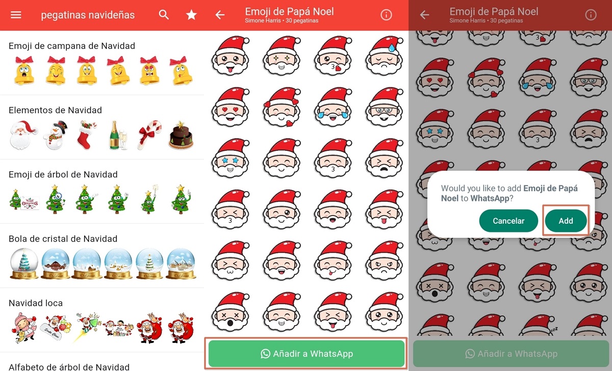 pasos para obtener stickers de navidad 2023 para whatsapp paso 4